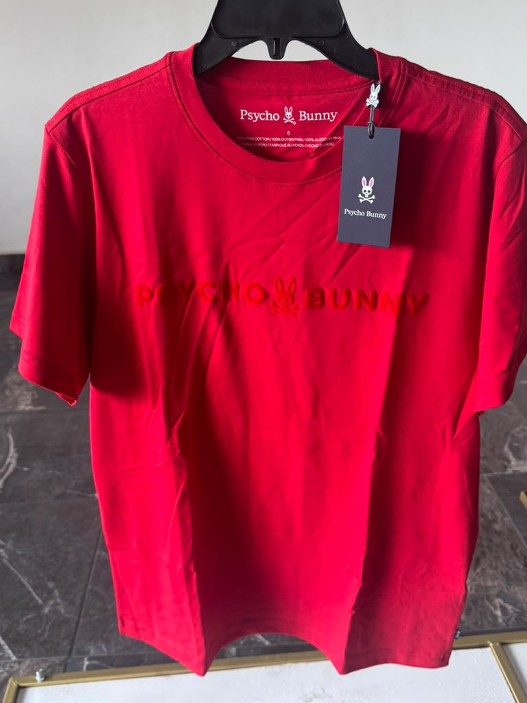 Camiseta Psycho Bunny para Hombre Roja de Manga Corta – Original y Nueva | BunnyShop305