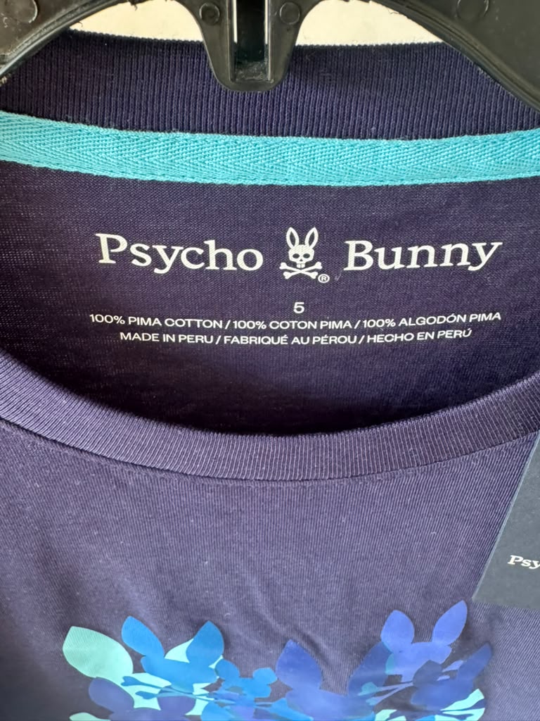 Camiseta Psycho Bunny Original Azul Marino con Logo Multibunny – Talla M | Bunnyshop305