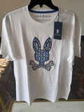 Camiseta Psycho Bunny Original Blanca con Logo Azul Bordado – 100% Auténtica | Bunnyshop305