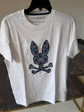 Camiseta Psycho Bunny Original Blanca con Logo Floral Morado – Talla M | Bunnyshop305