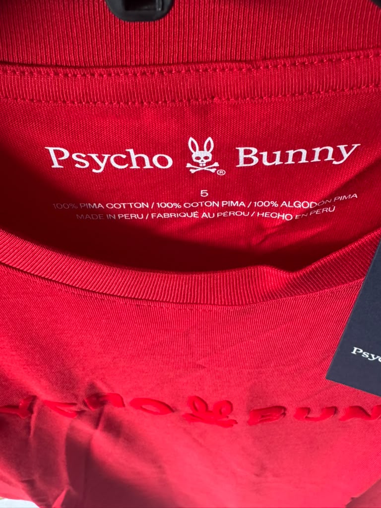 Camiseta Psycho Bunny para Hombre Roja de Manga Corta – Original y Nueva | BunnyShop305